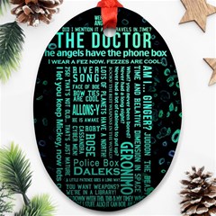 Tardis Doctor Who Technology Number Communication Ornament (oval) by Cemarart