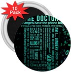 Tardis Doctor Who Technology Number Communication 3  Magnets (10 pack)  Front