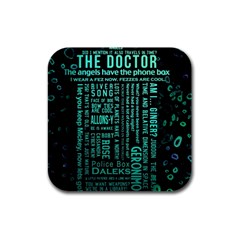 Tardis Doctor Who Technology Number Communication Rubber Square Coaster (4 Pack) by Cemarart