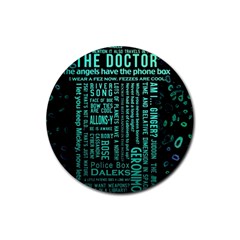 Tardis Doctor Who Technology Number Communication Rubber Round Coaster (4 Pack) by Cemarart