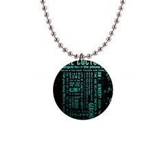 Tardis Doctor Who Technology Number Communication 1  Button Necklace by Cemarart