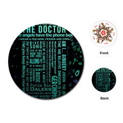 Tardis Doctor Who Technology Number Communication Playing Cards Single Design (round) by Cemarart