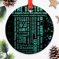 Tardis Doctor Who Technology Number Communication Round Ornament (two Sides) by Cemarart