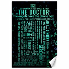 Tardis Doctor Who Technology Number Communication Canvas 12  X 18  by Cemarart