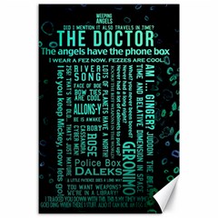 Tardis Doctor Who Technology Number Communication Canvas 24  X 36  by Cemarart