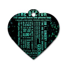 Tardis Doctor Who Technology Number Communication Dog Tag Heart (two Sides) by Cemarart