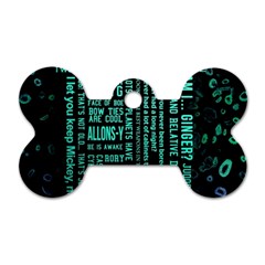 Tardis Doctor Who Technology Number Communication Dog Tag Bone (one Side) by Cemarart