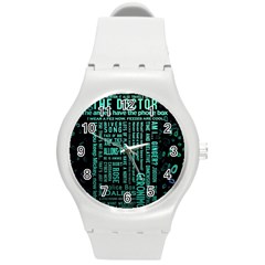 Tardis Doctor Who Technology Number Communication Round Plastic Sport Watch (m) by Cemarart