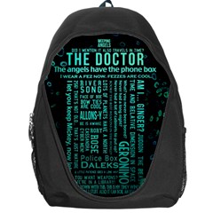 Tardis Doctor Who Technology Number Communication Backpack Bag by Cemarart