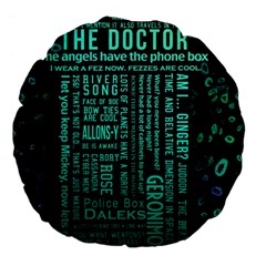 Tardis Doctor Who Technology Number Communication Large 18  Premium Flano Round Cushions