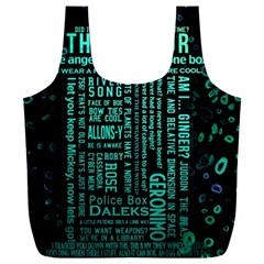 Tardis Doctor Who Technology Number Communication Full Print Recycle Bag (xxxl) by Cemarart