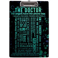 Tardis Doctor Who Technology Number Communication A4 Acrylic Clipboard by Cemarart