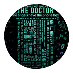 Tardis Doctor Who Technology Number Communication Round Glass Fridge Magnet (4 Pack) by Cemarart