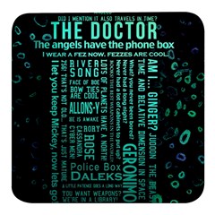 Tardis Doctor Who Technology Number Communication Square Glass Fridge Magnet (4 Pack) by Cemarart