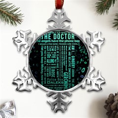 Tardis Doctor Who Technology Number Communication Metal Small Snowflake Ornament by Cemarart