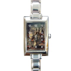 Braunschweig City Lower Saxony Rectangle Italian Charm Watch by Cemarart