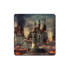 Braunschweig City Lower Saxony Square Magnet by Cemarart