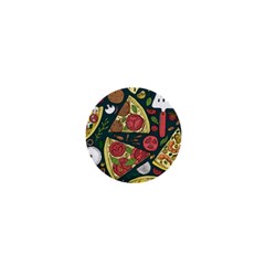 Seamless Pizza Slice Pattern Illustration Great Pizzeria Background 1  Mini Buttons by Cemarart