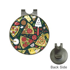 Seamless Pizza Slice Pattern Illustration Great Pizzeria Background Hat Clips With Golf Markers by Cemarart