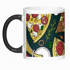 Seamless Pizza Slice Pattern Illustration Great Pizzeria Background Morph Mug by Cemarart