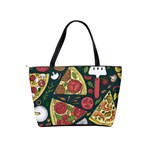 Seamless Pizza Slice Pattern Illustration Great Pizzeria Background Classic Shoulder Handbag Back