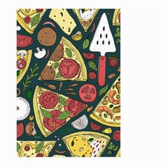 Seamless Pizza Slice Pattern Illustration Great Pizzeria Background Large Garden Flag (two Sides) by Cemarart