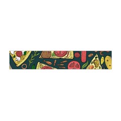 Seamless Pizza Slice Pattern Illustration Great Pizzeria Background Premium Plush Fleece Scarf (mini) by Cemarart