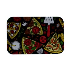 Seamless Pizza Slice Pattern Illustration Great Pizzeria Background Open Lid Metal Box (silver)   by Cemarart