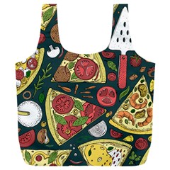 Seamless Pizza Slice Pattern Illustration Great Pizzeria Background Full Print Recycle Bag (xxl) by Cemarart