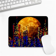 Skyline Frankfurt Abstract Moon Small Mousepad by Cemarart