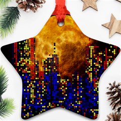 Skyline Frankfurt Abstract Moon Ornament (star) by Cemarart