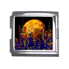 Skyline Frankfurt Abstract Moon Mega Link Italian Charm (18mm) by Cemarart