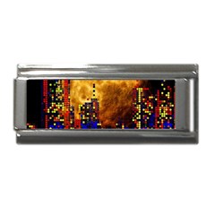 Skyline Frankfurt Abstract Moon Superlink Italian Charm (9mm) by Cemarart