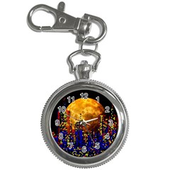 Skyline Frankfurt Abstract Moon Key Chain Watches by Cemarart