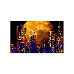 Skyline Frankfurt Abstract Moon Sticker Rectangular (10 Pack) by Cemarart