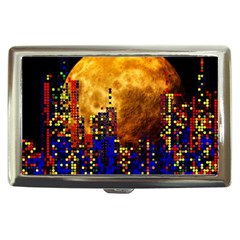 Skyline Frankfurt Abstract Moon Cigarette Money Case by Cemarart