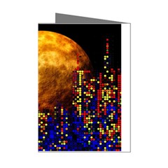 Skyline Frankfurt Abstract Moon Mini Greeting Cards (pkg Of 8) by Cemarart