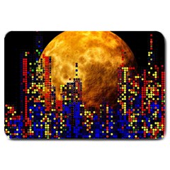 Skyline Frankfurt Abstract Moon Large Doormat by Cemarart