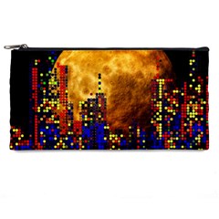 Skyline Frankfurt Abstract Moon Pencil Case by Cemarart