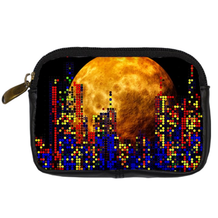 Skyline Frankfurt Abstract Moon Digital Camera Leather Case