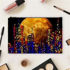 Skyline Frankfurt Abstract Moon Cosmetic Bag (large) by Cemarart