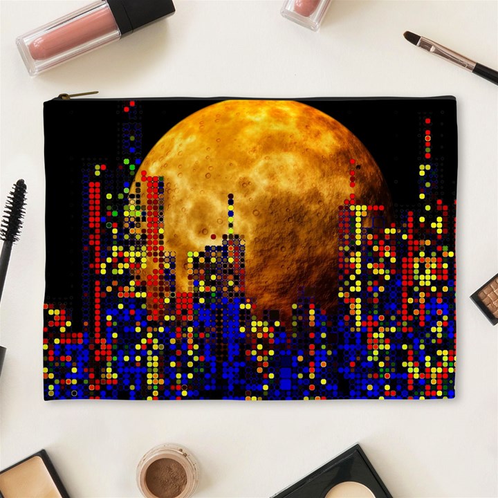 Skyline Frankfurt Abstract Moon Cosmetic Bag (XL)