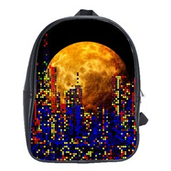 Skyline Frankfurt Abstract Moon School Bag (large) by Cemarart