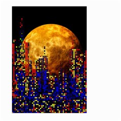 Skyline Frankfurt Abstract Moon Large Garden Flag (two Sides) by Cemarart