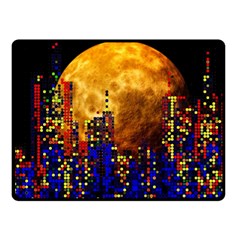 Skyline Frankfurt Abstract Moon Two Sides Fleece Blanket (small) by Cemarart