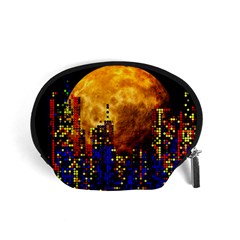 Skyline Frankfurt Abstract Moon Accessory Pouch (small) by Cemarart