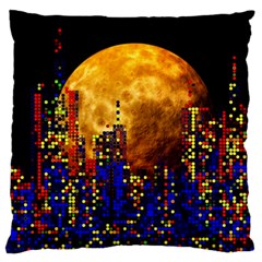 Skyline Frankfurt Abstract Moon Standard Premium Plush Fleece Cushion Case (one Side) by Cemarart