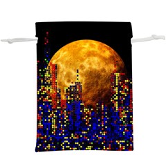 Skyline Frankfurt Abstract Moon Lightweight Drawstring Pouch (xl) by Cemarart