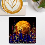 Skyline Frankfurt Abstract Moon UV Print Square Tile Coaster  Front