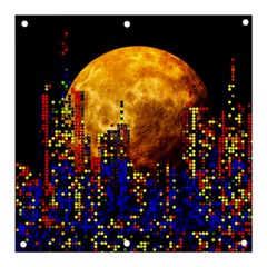 Skyline Frankfurt Abstract Moon Banner And Sign 3  X 3  by Cemarart